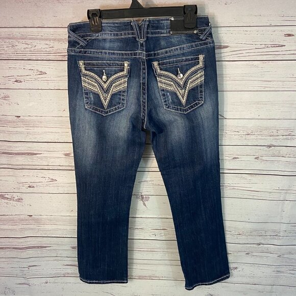 Vigoss The New York Capri Jeans Women's Size 6 (30 x 25) Mid Rise Embellished - Picture 4 of 15